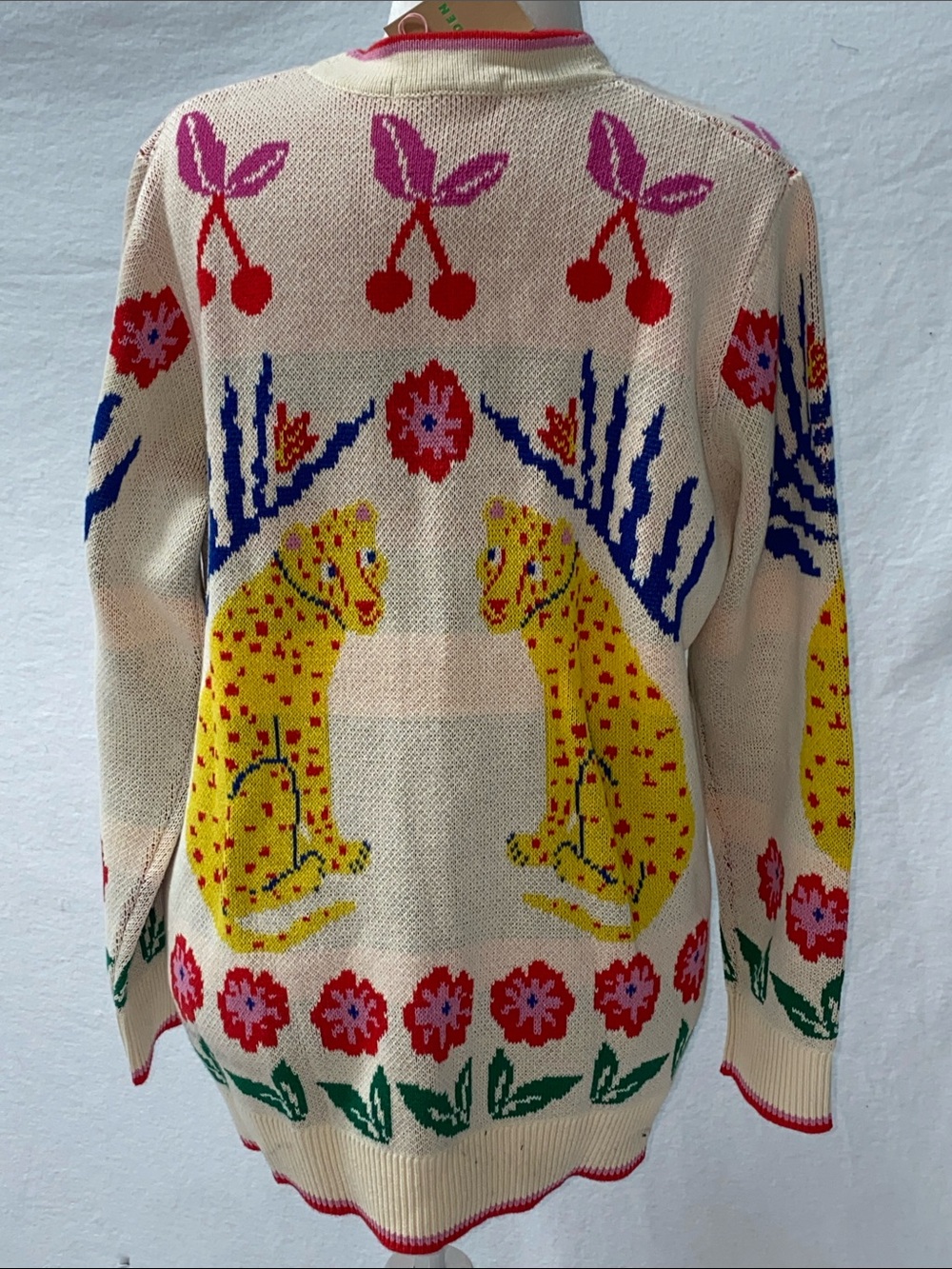 Boden Jaquard Boyfriend Leopard Cardigan Sweater - Picture 3 of 5